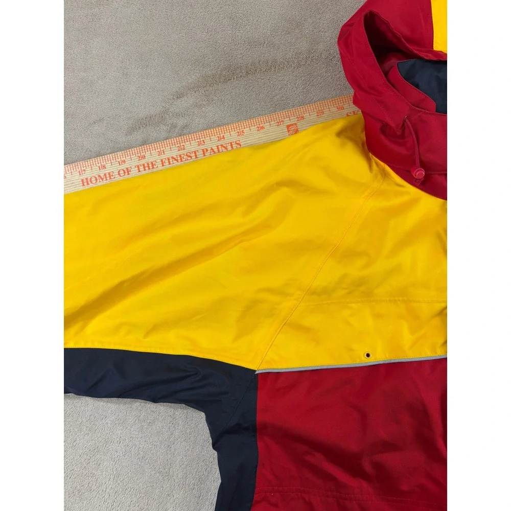 Vintage DHL‎ Service Wind Jacket Men M Red Yellow Mesh Lined Hood Activewear EUC